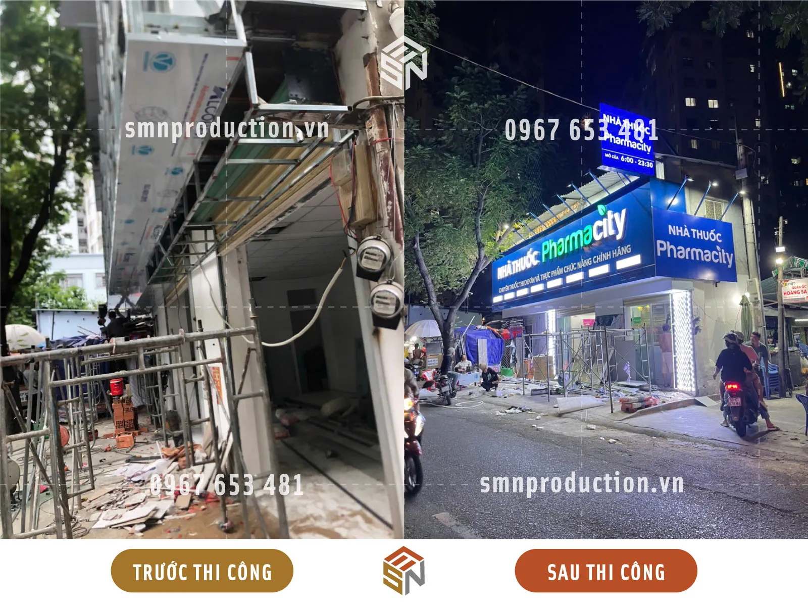 thi công bảng hiệu, bảng hiệu